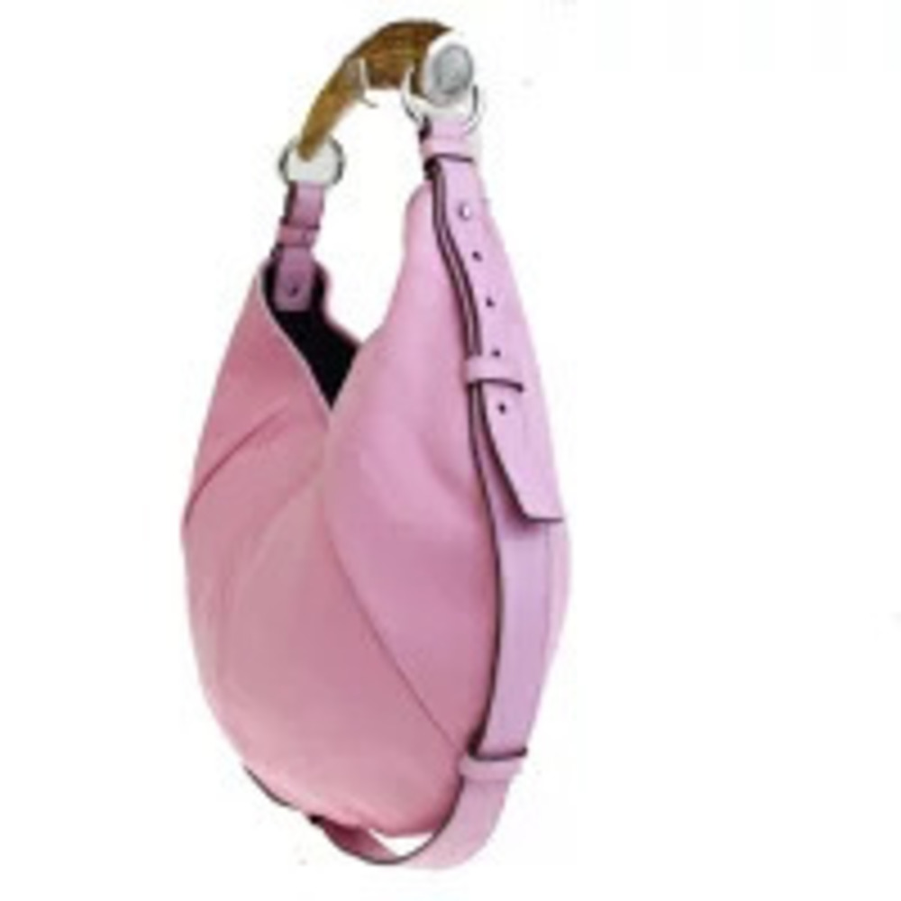 Saint Laurent Yves Mombasa shoulder bag horn pink canvas leather velour - Picture 3 of 7